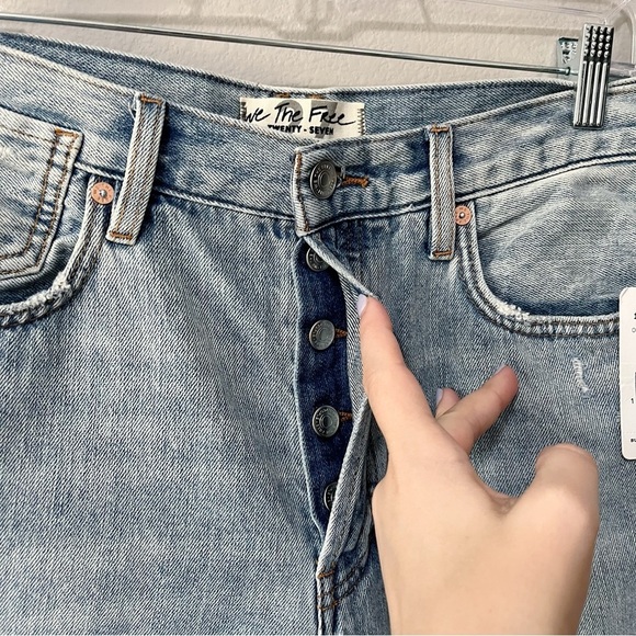 Free People We the Free Denim Bermuda Sequoia Jean Short Jorts Surfs Up Size 27 - Picture 7 of 13